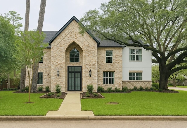 13927 Perthshire Rd, Houston, TX 77079 - view of front of property featuring a shingled roof and a front lawn