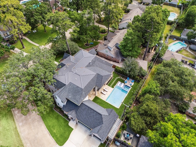 13927 Perthshire Rd, Houston, TX 77079 - drone / aerial view of a pool area