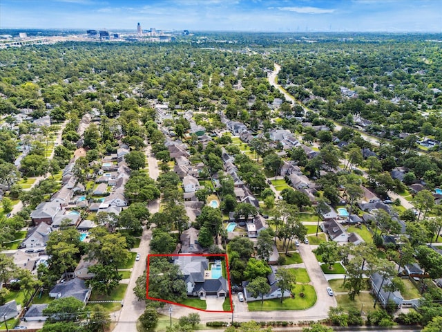 13927 Perthshire Rd, Houston, TX 77079 - aerial view of residential area featuring property parcel outlined