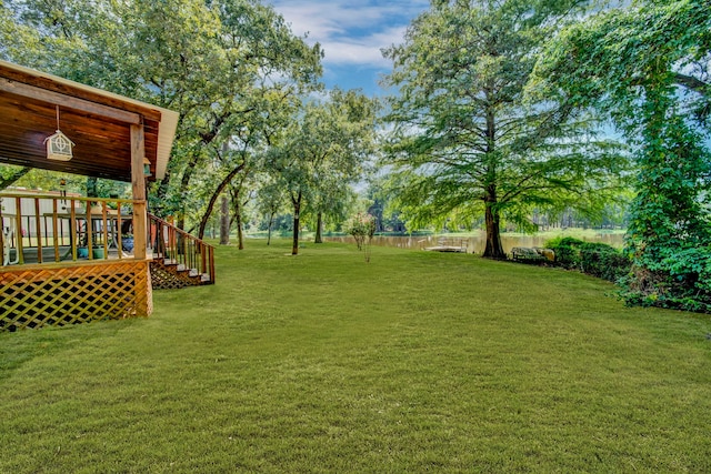 29133 E Lake Dr, Hempstead, TX 77445 - view of yard with fence and a wooden deck