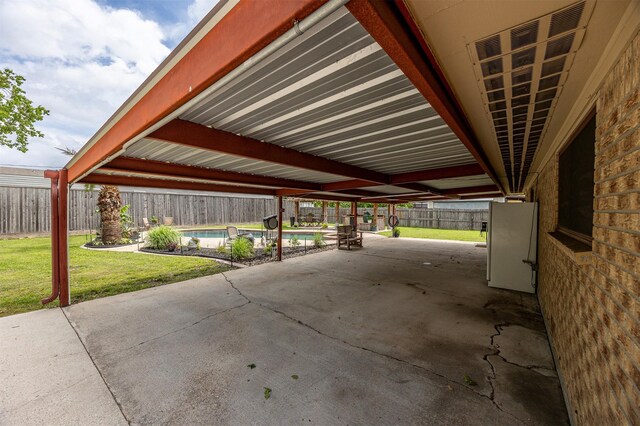 view of patio / terrace featuring a fenced in pool and a fenced backyard