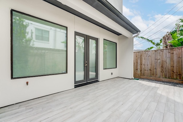 exterior space featuring wood finished floors