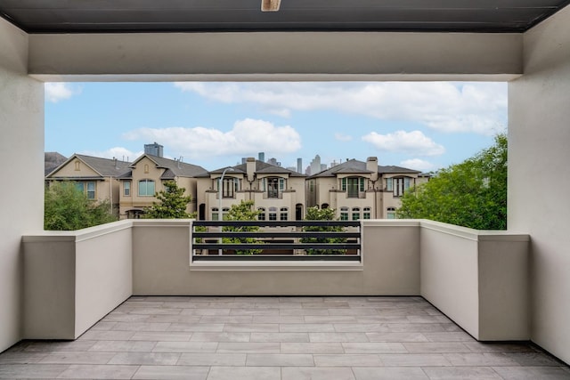balcony with a residential view