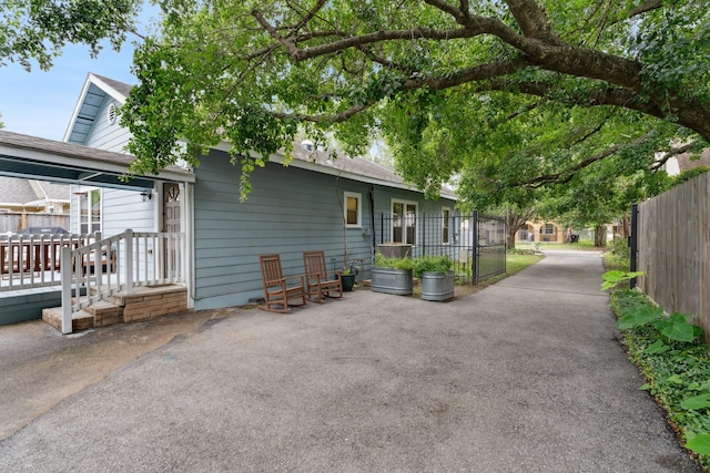 exterior space featuring fence