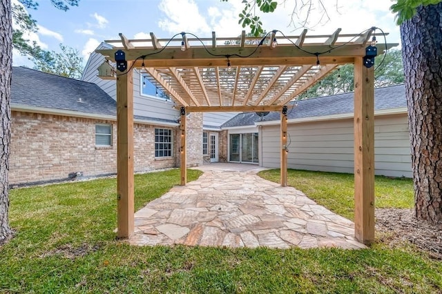 view of patio / terrace featuring a pergola