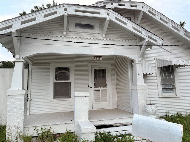 exterior space with covered porch
