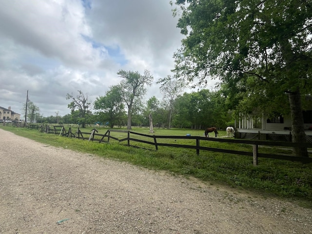 view of road featuring a rural view