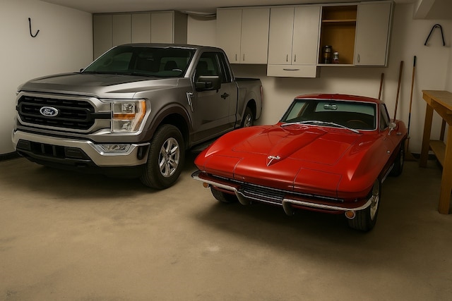 view of garage