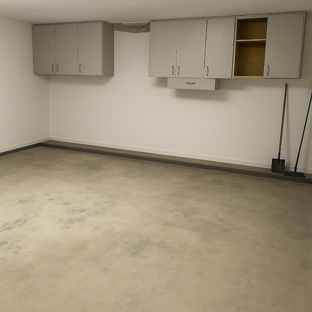 interior space featuring baseboards and concrete floors