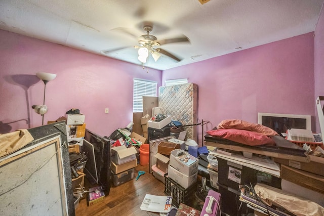 116 Chestnut St, Lake Jackson, TX 77566 - miscellaneous room featuring a ceiling fan and wood finished floors