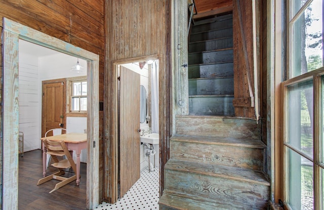 14203 Cypress Creek Blvd, Cypress, TX 77429 - stairs featuring wooden walls
