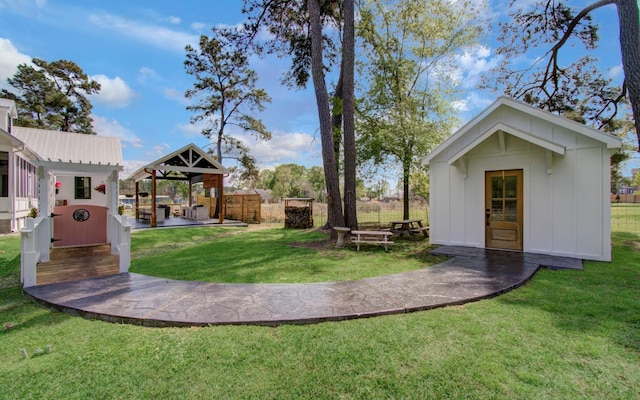 14203 Cypress Creek Blvd, Cypress, TX 77429 - view of yard with an outbuilding and a gazebo