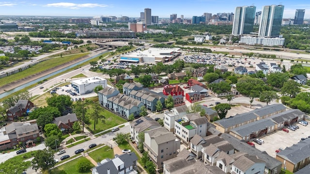 aerial view with a city view