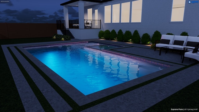4131 Levonshire Dr, Houston, TX 77025 - view of pool featuring fence, a fenced in pool, and an in ground hot tub