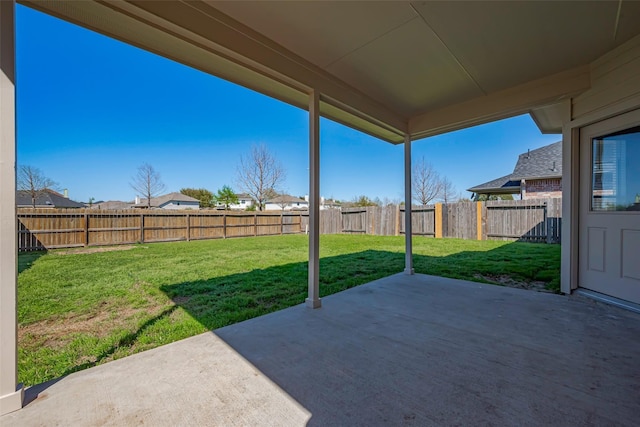 view of patio with a fenced backyard