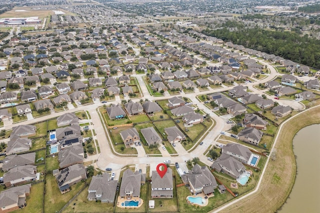 aerial view featuring a residential view