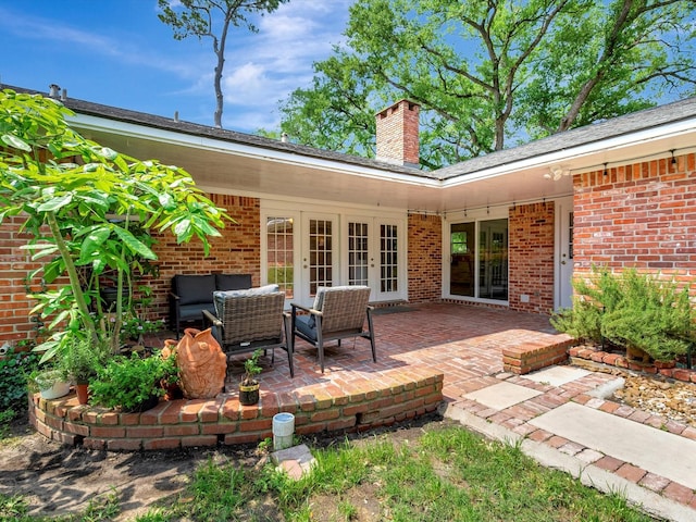 view of patio / terrace featuring french doors