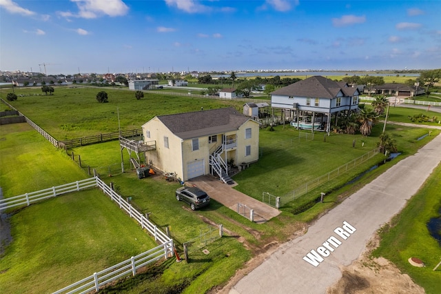 aerial view featuring a rural view