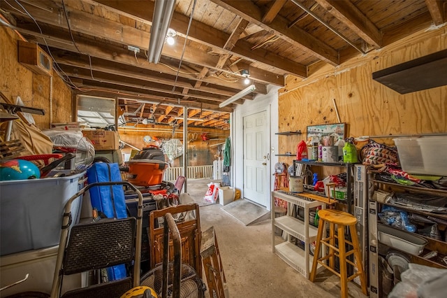 interior space with wooden walls