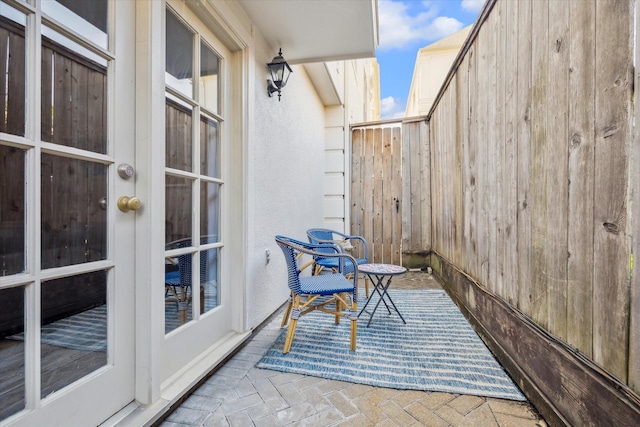 balcony with french doors