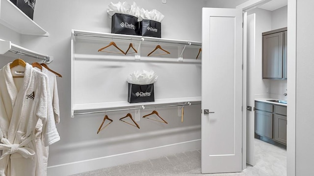spacious closet with a sink