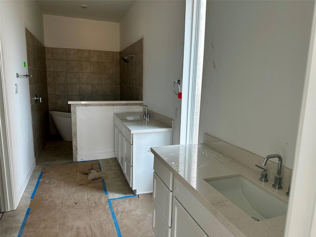 1408 River Point Dr, Friendswood, TX 77546 - full bathroom with vanity and tiled shower