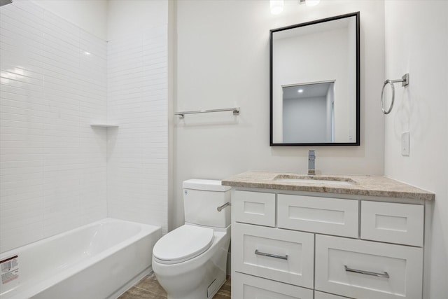 1550 Gardenia Dr, Houston, TX 77018 - bathroom featuring vanity, toilet, and shower / washtub combination
