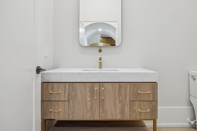 1550 Gardenia Dr, Houston, TX 77018 - half bath featuring vanity and toilet