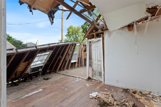 exterior space with hardwood / wood-style floors
