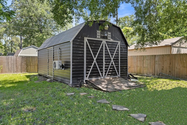 view of barn featuring ac unit