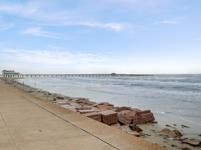 view of water feature featuring a view of the beach