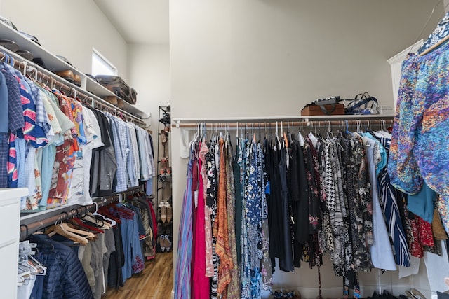 spacious closet with wood finished floors