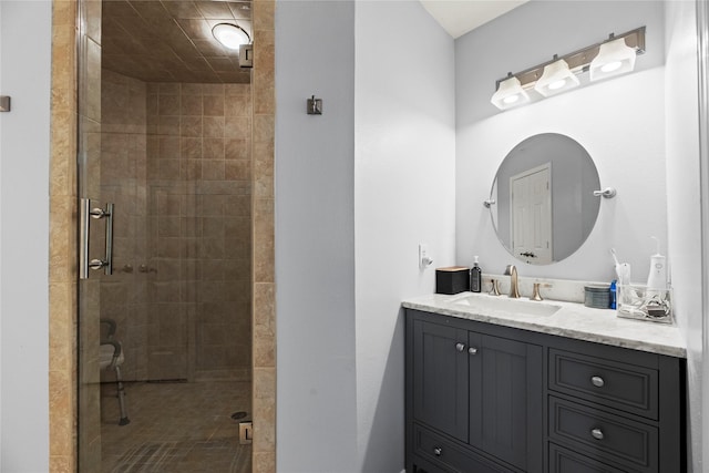 20415 Aspenwilde Dr, Cypress, TX 77433 - bathroom featuring vanity and a stall shower