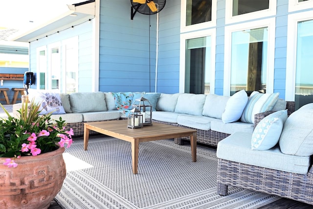 view of patio featuring an outdoor living space