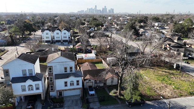 aerial view featuring a residential view and a city view