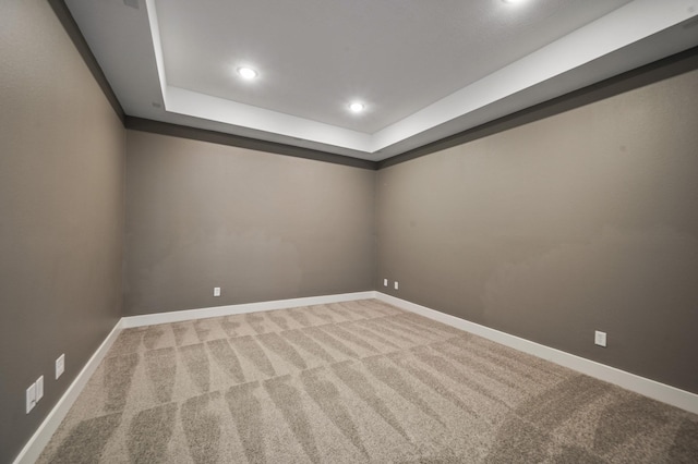 453 Stratus View Ct, Katy, TX 77493 - carpeted empty room with baseboards, a tray ceiling, and recessed lighting