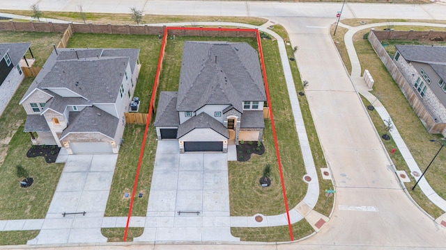drone / aerial view featuring a residential view