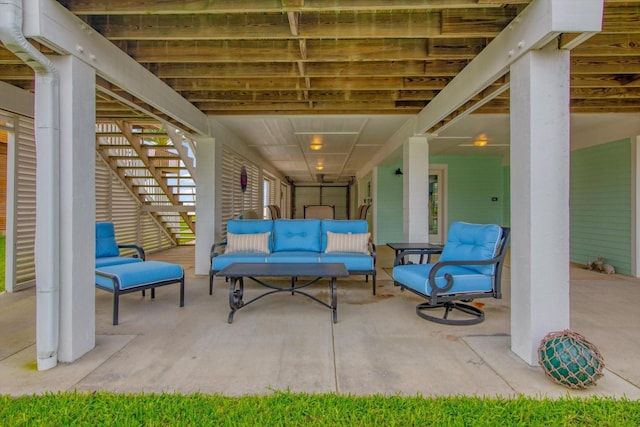 1303 Blue Heron St, Bayou Vista, TX 77563 - view of patio with stairs and outdoor lounge area
