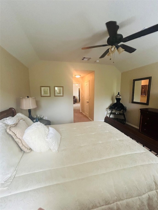 2731 Sea Ledge Dr, Seabrook, TX 77586 - bedroom featuring vaulted ceiling and ceiling fan