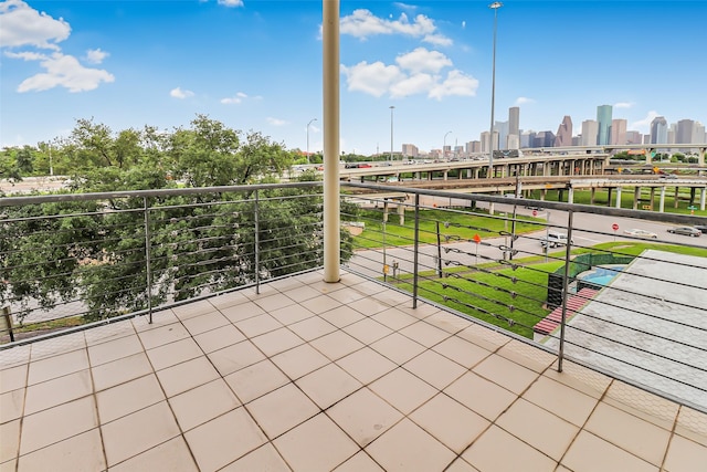 balcony with a view of city