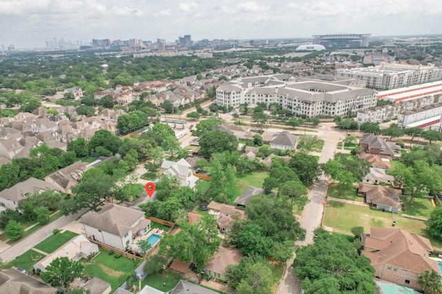 bird's eye view with a city view