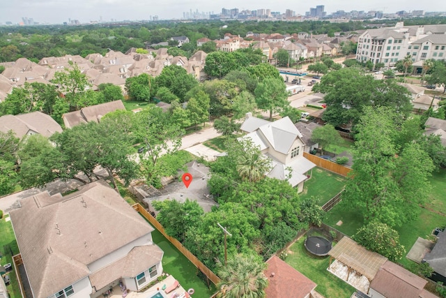 bird's eye view featuring a residential view and a view of city