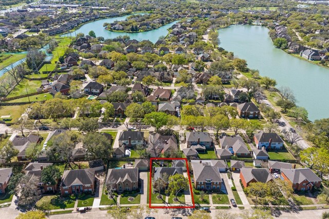 4103 Waterstone Dr, Missouri City, TX 77459 - birds eye view of property with a residential view and a water view