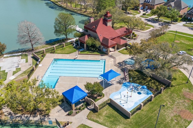 4103 Waterstone Dr, Missouri City, TX 77459 - birds eye view of property with a water view