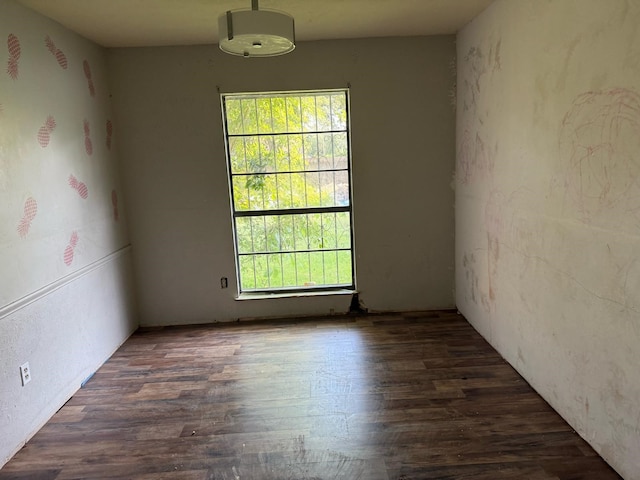 unfurnished room featuring dark wood-style floors and a healthy amount of sunlight
