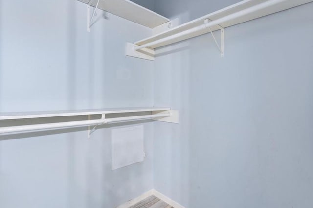 spacious closet with wood finished floors
