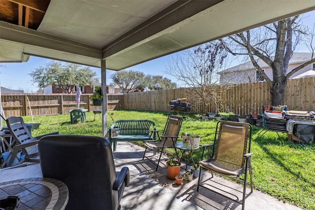 view of patio / terrace featuring a fenced backyard
