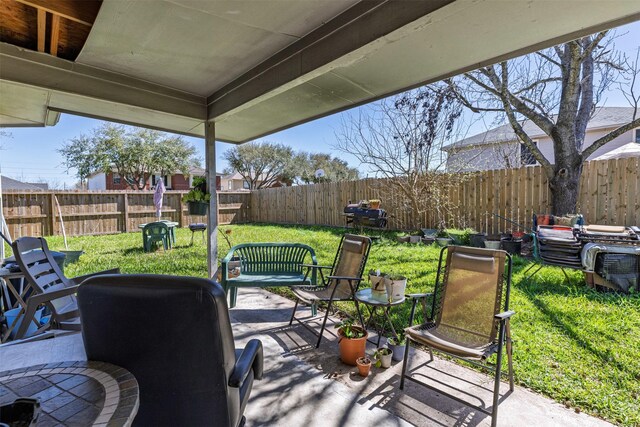 2103 Laurel Arbor Dr, Houston, TX 77014 - fenced backyard with a patio