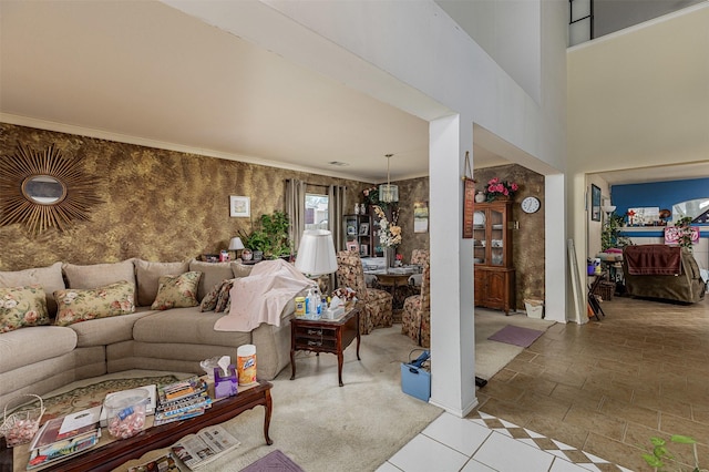 2103 Laurel Arbor Dr, Houston, TX 77014 - living room featuring crown molding