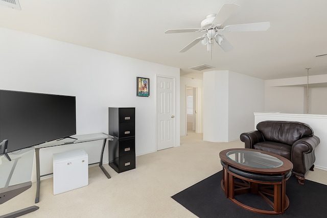 2103 Laurel Arbor Dr, Houston, TX 77014 - living area featuring ceiling fan and carpet floors